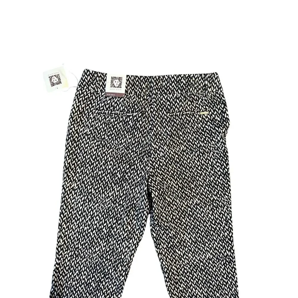 Anne Klein Women's Oyster Shell Black Dress Pants - Size 4